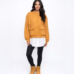 Hunter & Brown Tan Size L Bomber Coat